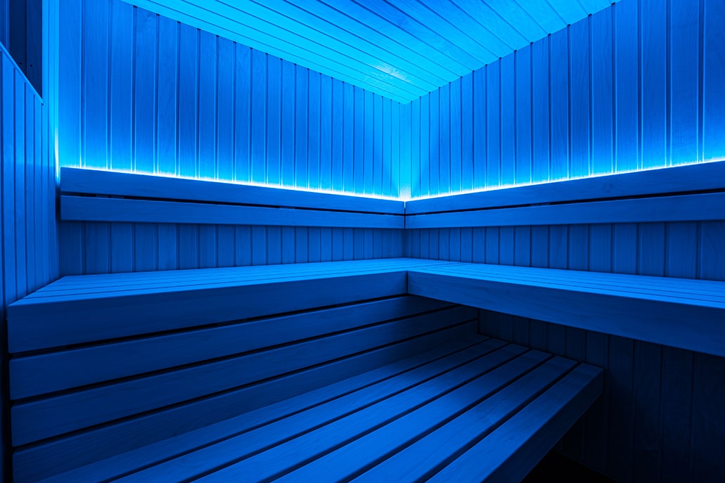 Espe Sauna blaues Licht